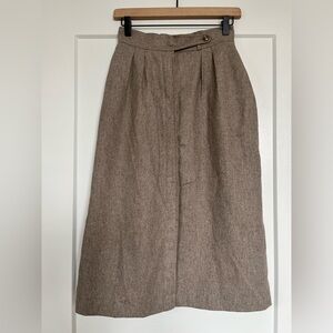 Haberdasher Wool Blend Midi Skirt Classic Pleated Waist Size 7